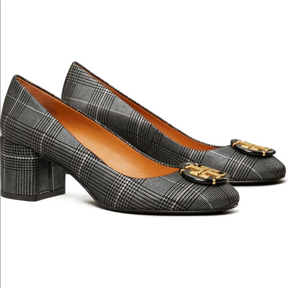 Tory Burch prince of wales multi logo pump